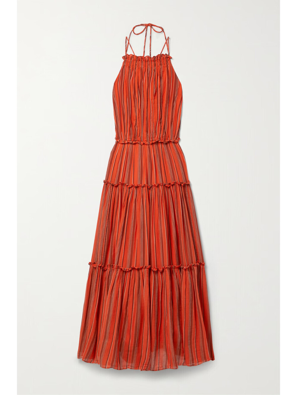 NEW,  ULLA JOHNSON NWT Giulietta Midi Dress Porto Orange Size 4 #MD2384